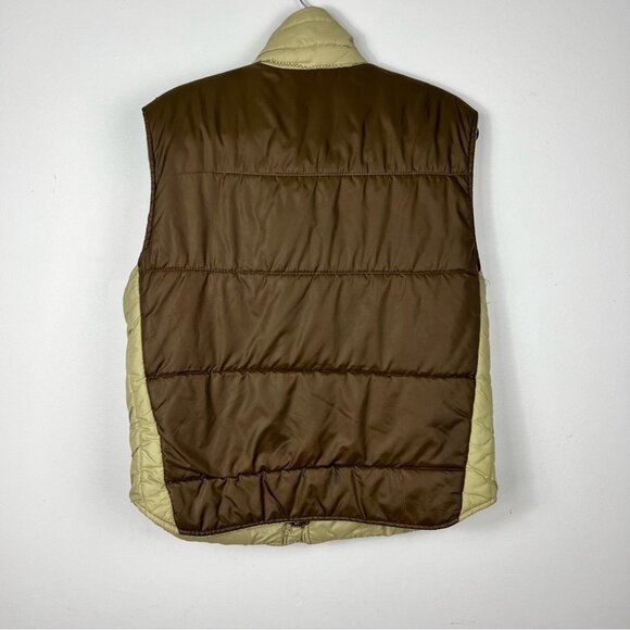 Ski Lift It Brown and Beige Zip Up Vintage Puffer Vest Women Size M - Picture 12 of 14